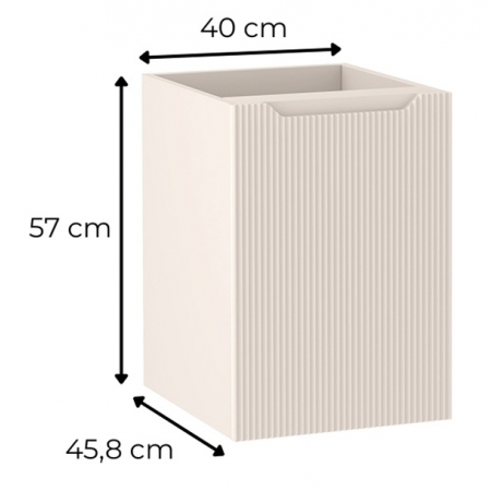 Ryflowana szafka łazienkowa 40 cm Kaszmir NORO
